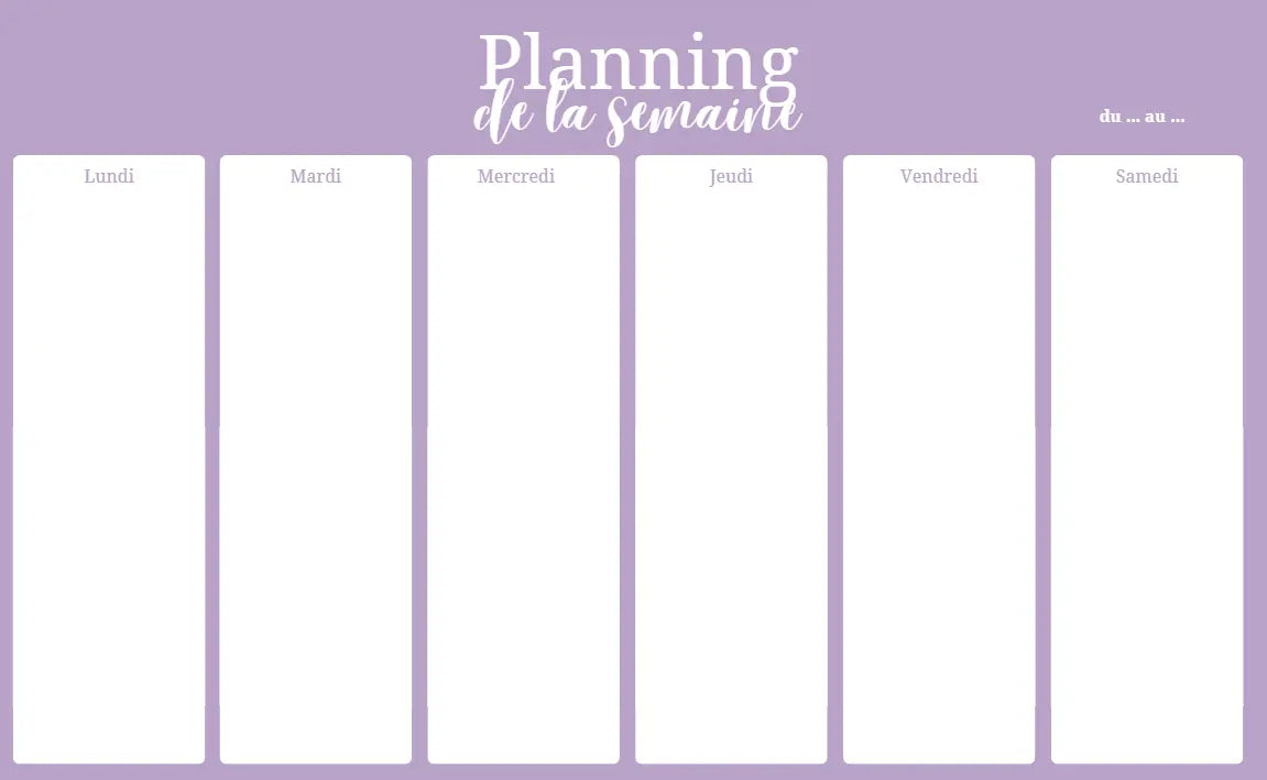 Planner Hebdomadaire Digital - Nisaa & Co